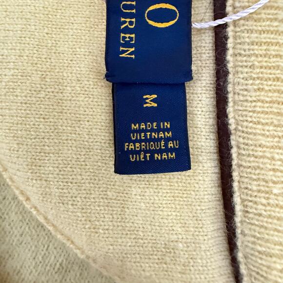 Vintage Polo Ralph Lauren Pullover Wool Sweater Butter Yellow Men's - Picture 8 of 12